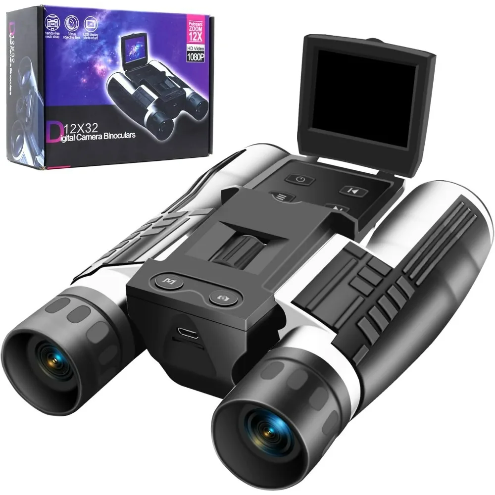 12x32 Binoculars for Adults, Camera 5MP Photo Full HD Video 2