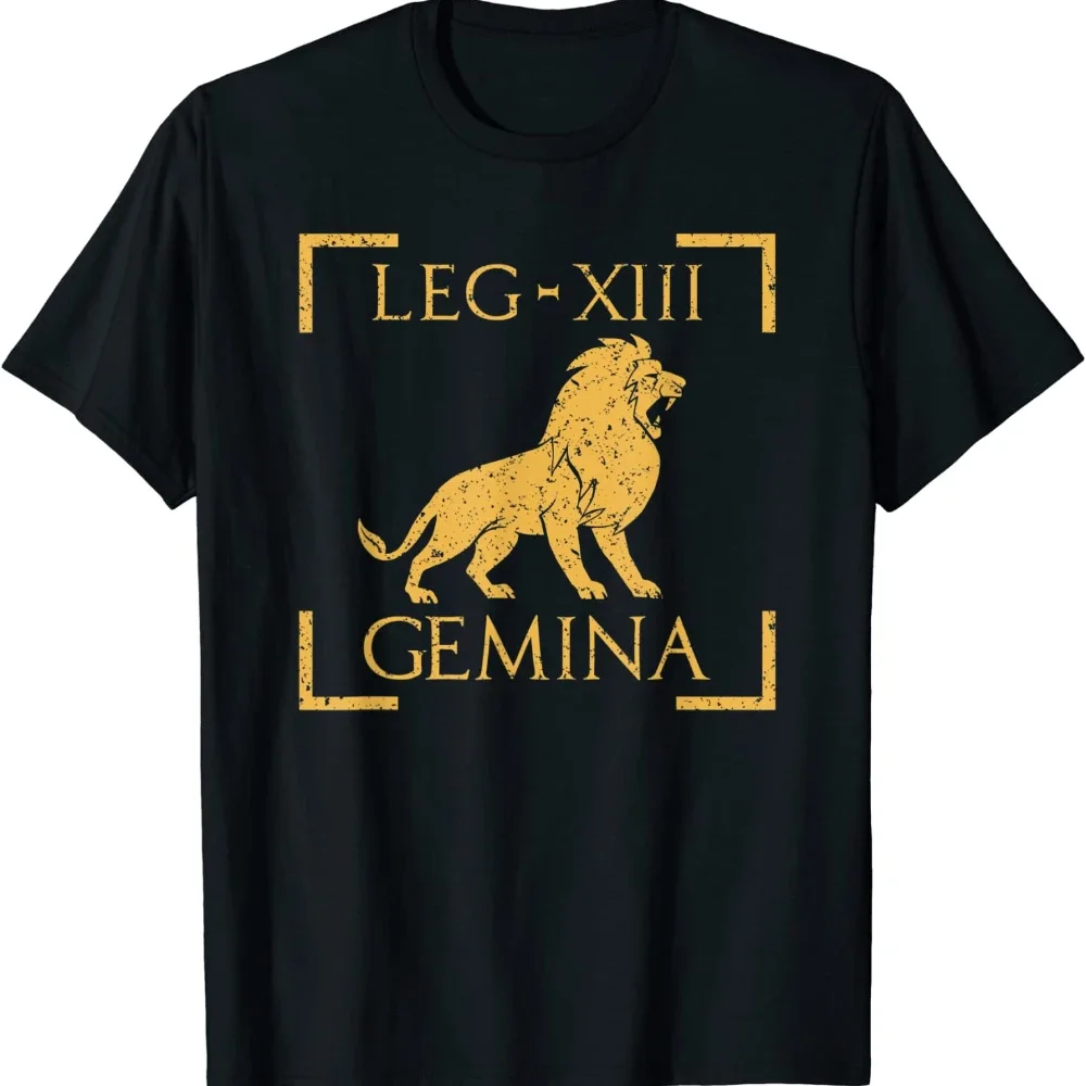 Short Sleeve Casual T-shirts Loose Top Size S-4XL Legio XIII Gemina Lion Emblem Roman Legion T Shirt.