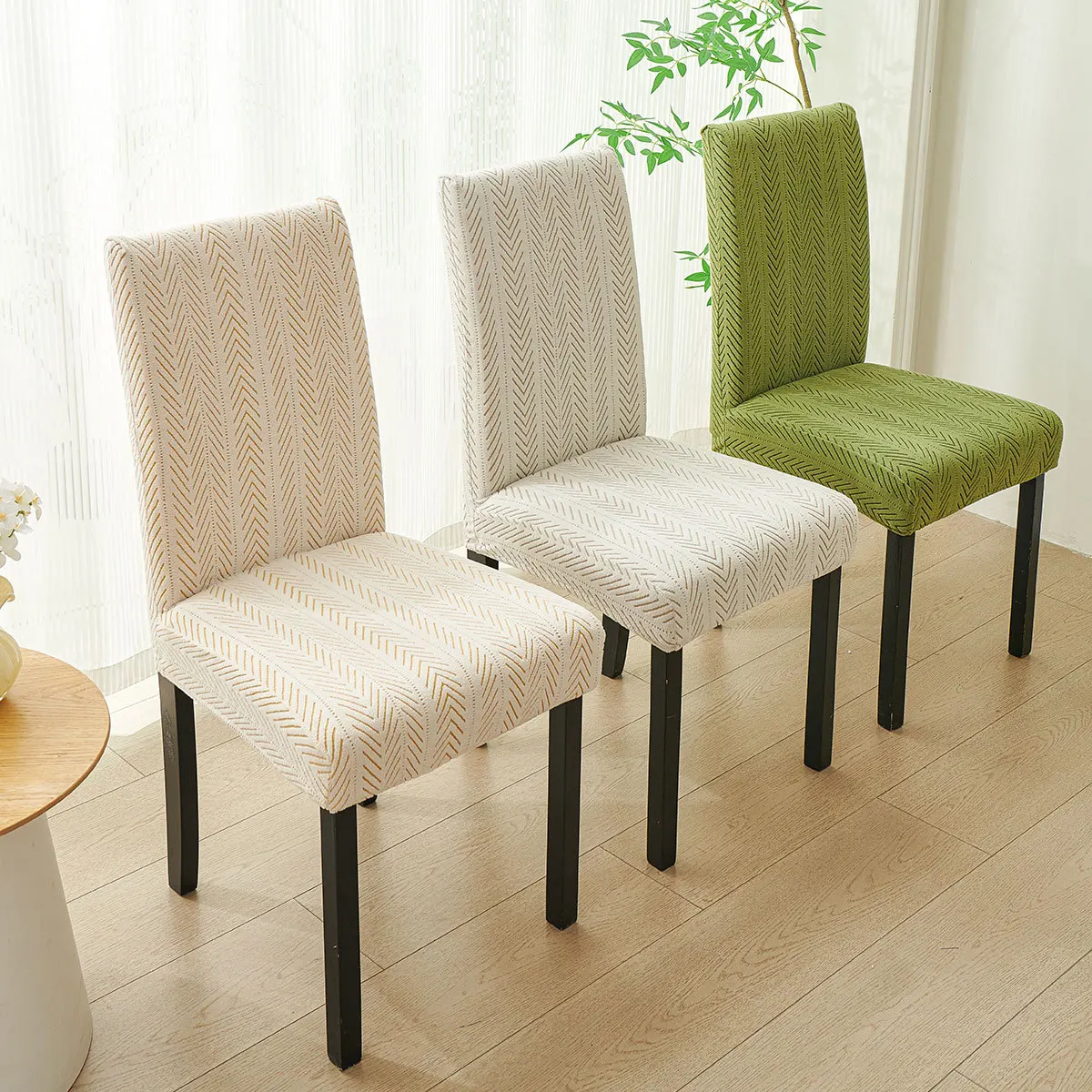 

1pc Jacquard Fabric Chair Cover Washable Seat Case Stretch Spandex Chair Covers Dining Living Room Wedding Decor 1Piece S069