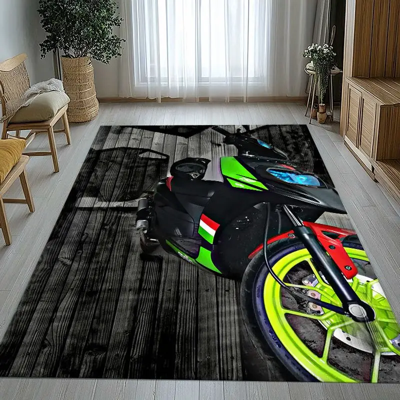 A-Aprilia Motorcycle Style Garage Racing Non-Slip Large Area Rug for Living Room,Bedroom Playroom Carpet Mat for Sofa,Home Decor