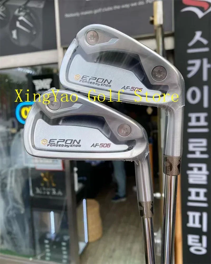 Epon Af 506 Mens Golf Clubs Epon AF-506 Iron Set Silver Heads With Graphite/Steel Shaft With Headcovers 7pcs