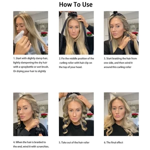 Heatless Curling Rod for women, Heatless Hair Curls, Headband Make Hair Soft Shiny Hair Curler, Hairdressing Tools, Hairdressing Accessories 8 Main Sales Hair Ornaments - №4