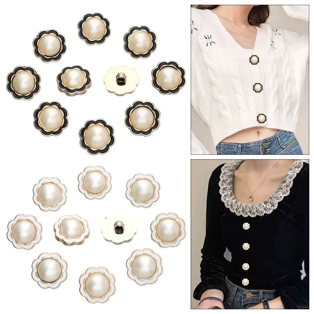 

10Pcs Handmade Ornaments DIY Needlework Pearl Clothing Buttons Shirt Buttons Sewing Accessories