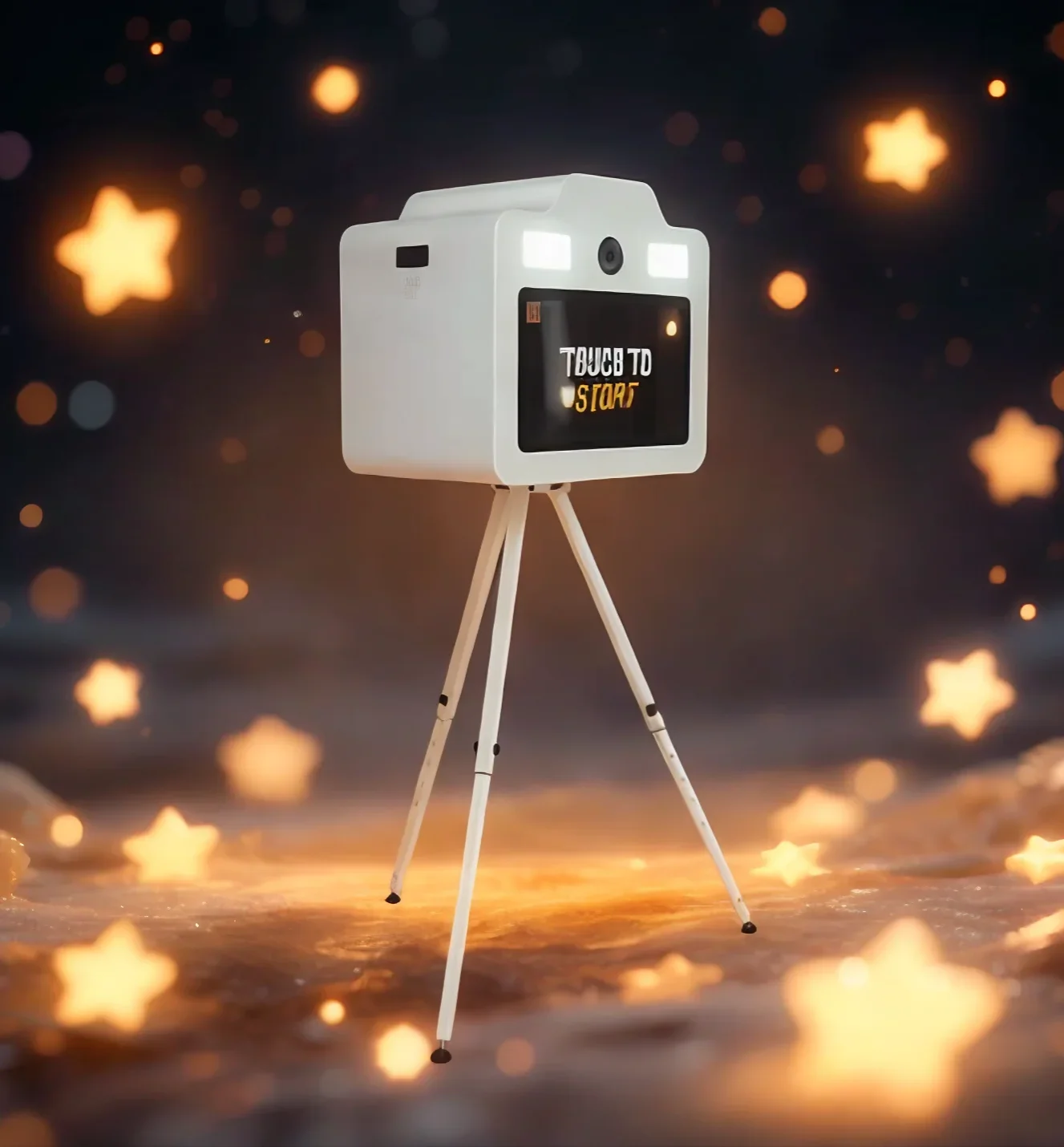 

Top quality cam era angle adjustable intensity metal 21.5 inch LCD touch screen photo booth Dslr with 2 fill lights