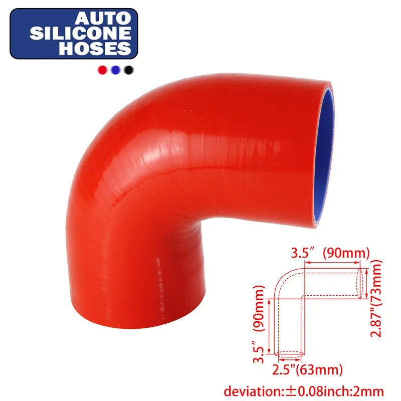 63mm 2.5inch ID Racing Silicone Hose Elbow 90 Degree Coupler Intercooler Turbo Hose