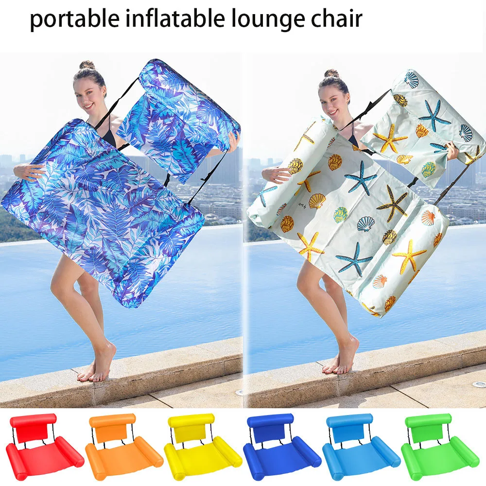 

Summer Inflatable Foldable Floating Row, Swimming Pool Water Hammock, Beach Water Sports Lounger Chair, Beach Pool Supplies