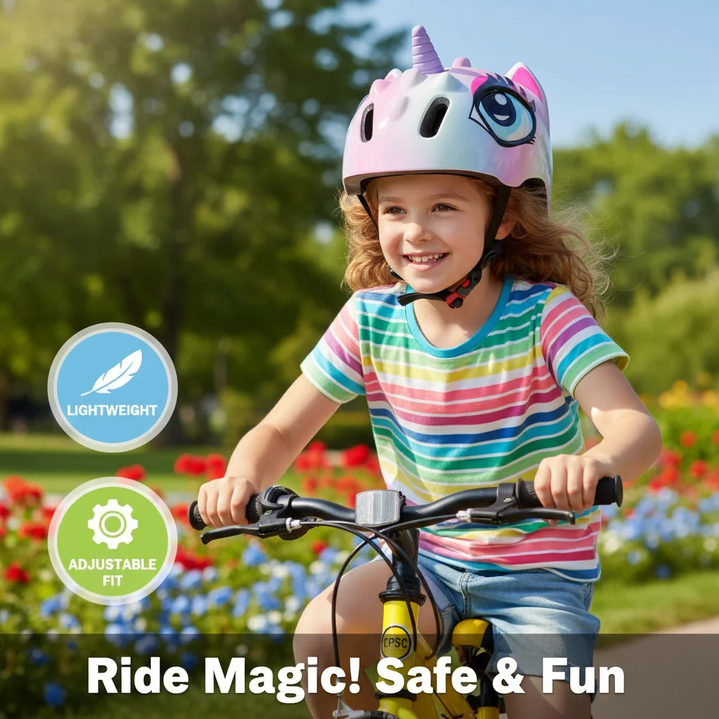 

Детский велосипедный полушлем с 3D единорогом, мультяшный дизайн, скейтборд, скутер, велоспорт, скейтбординг, 48-52 см, балансировочный защитный шлем