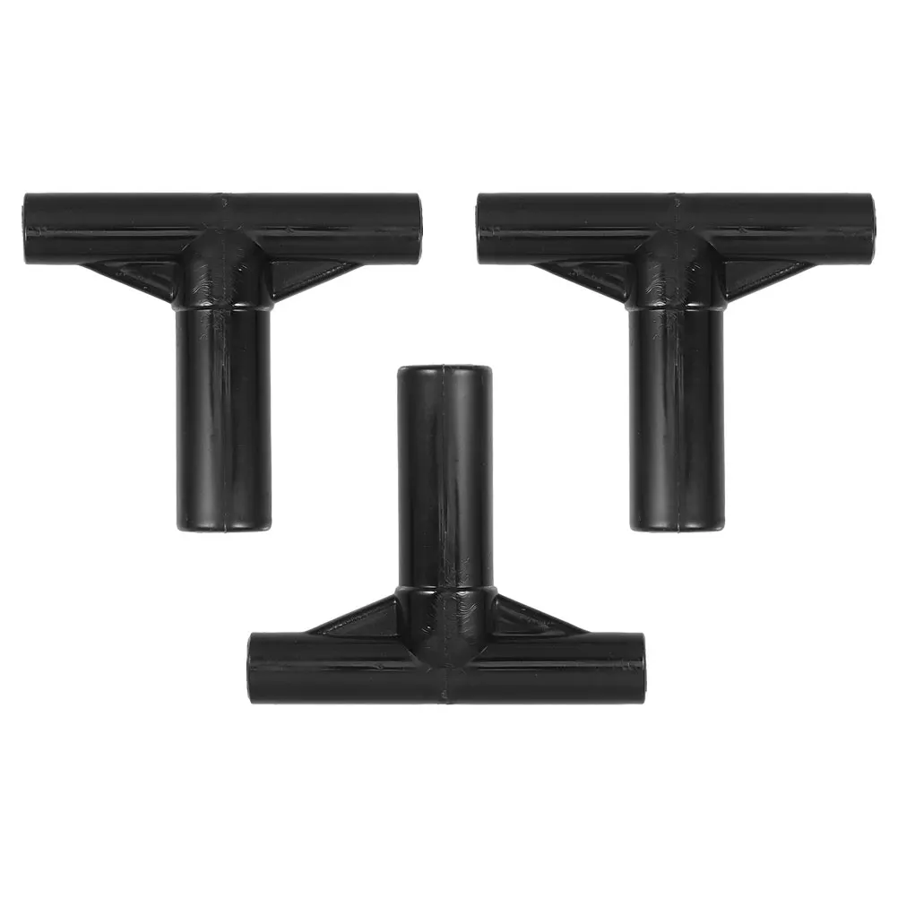 

3Pcs Trampoline Three Way Tube Connectors Black Plastic T Shaped Pole Connectors Easy Installation Gear Outdoor