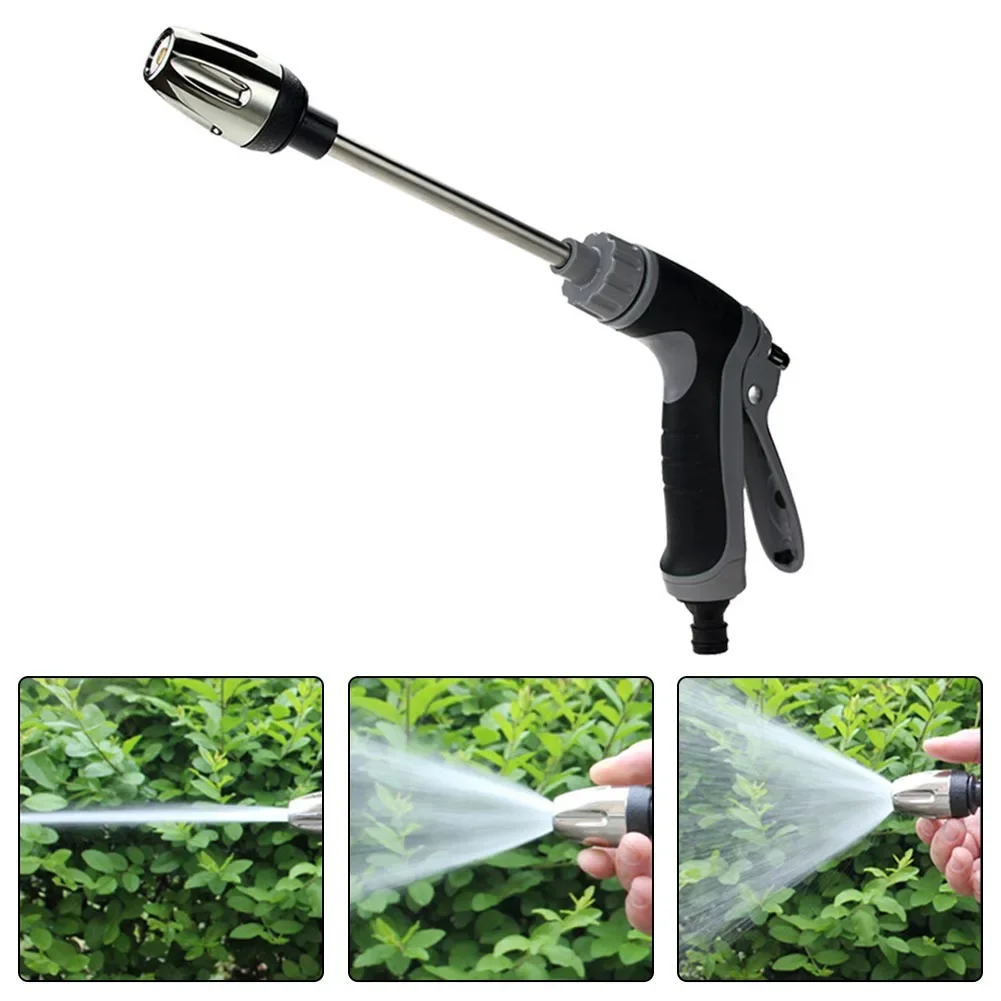 Adjustable Spray Nozzle Car Wash Nozzle 360° Adjustable Nozzle Electroplated Sprayer Head Ergonomic Rubber-coated Handle