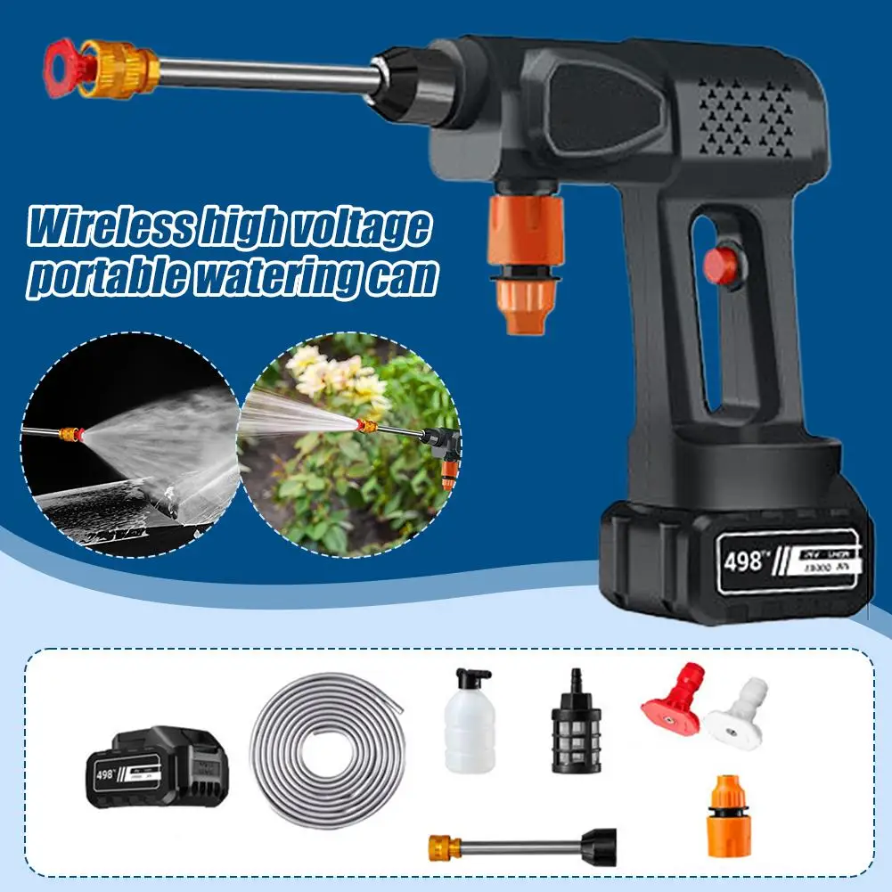 

New High-Pressure Car Wash Gun Portable Lithium Battery Cleaning Tool Electric Water Wireless Gun N3C7