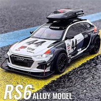 1:24 Audi RS6 Modified version Car Model Toys Alloy Diecast With Pull Back Light & Sound Model Cars Boys Gifts For Children