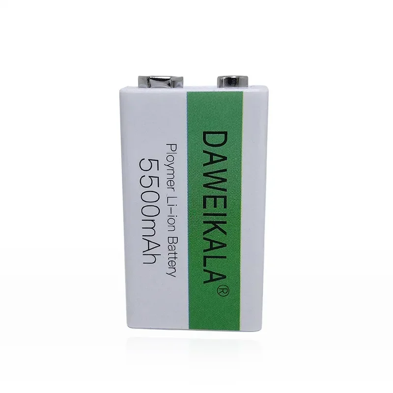 2024 9V battery 5500mAh li-ion Rechargeable battery Type-C Battery 9v for Multimeter Microphone Toy Remote Control KTV use