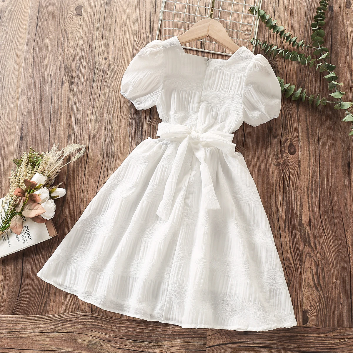 Kids White Dress for Girls Clothes Party Long Dress Prom Princess Outfits Children New Summer Teenagers Vestidos 6 8 10 12 Years