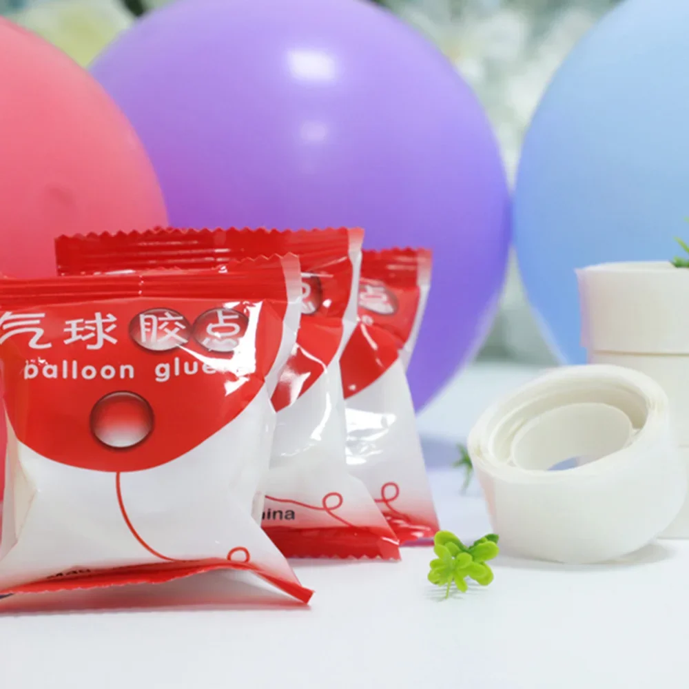 

100/200 Points Balloon Attachment Glue Points to Stick Balloons to Ceiling Stickers Birthday Party Decorations Wedding Supplies
