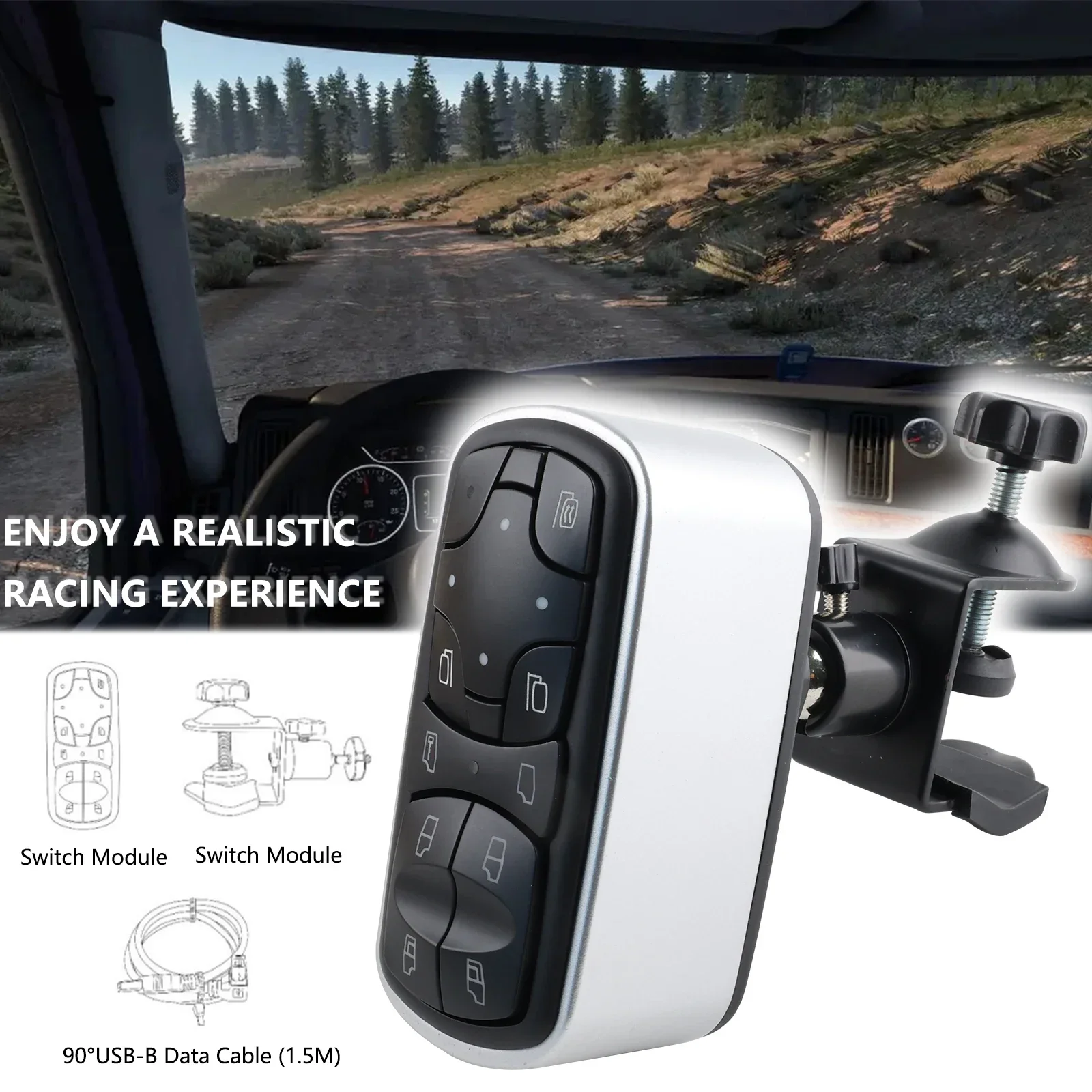 Pc Usb Simulation Racing, Glass Lifter Button Box, For Truck Ets2, Hub Simracing Fanatec, Thrustmaster Logitech