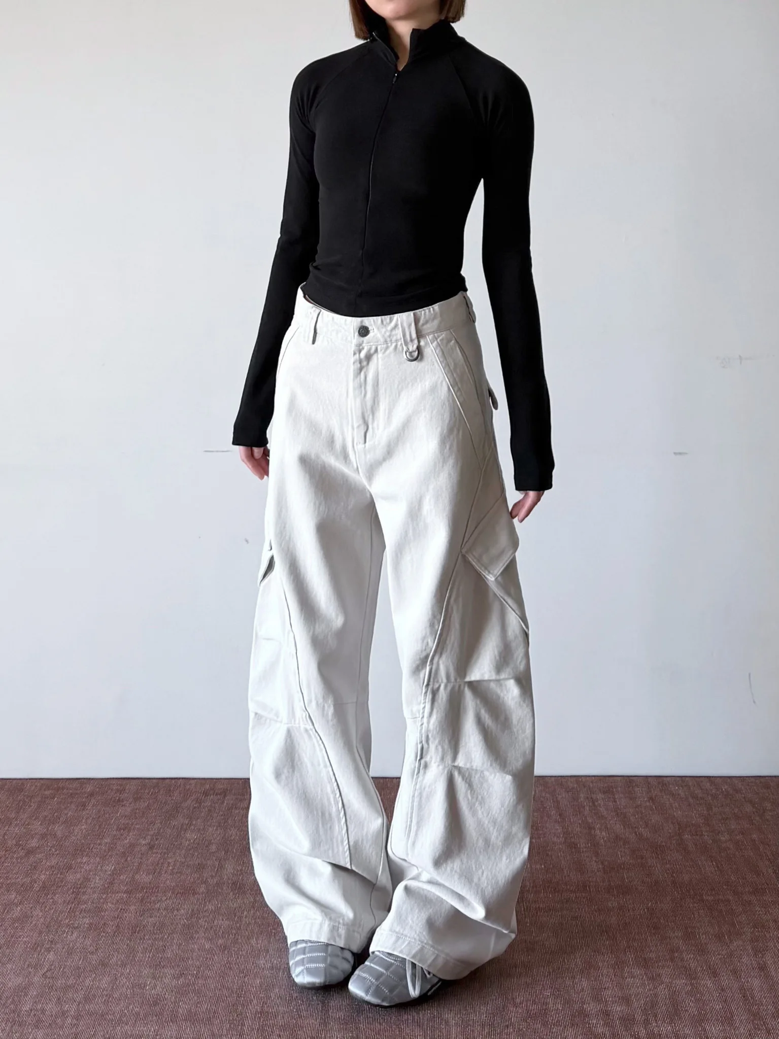 

American Sle Retro Knife Wide Leg Pants Casual Trousers for Men And Women with l Waist And Cotton Material