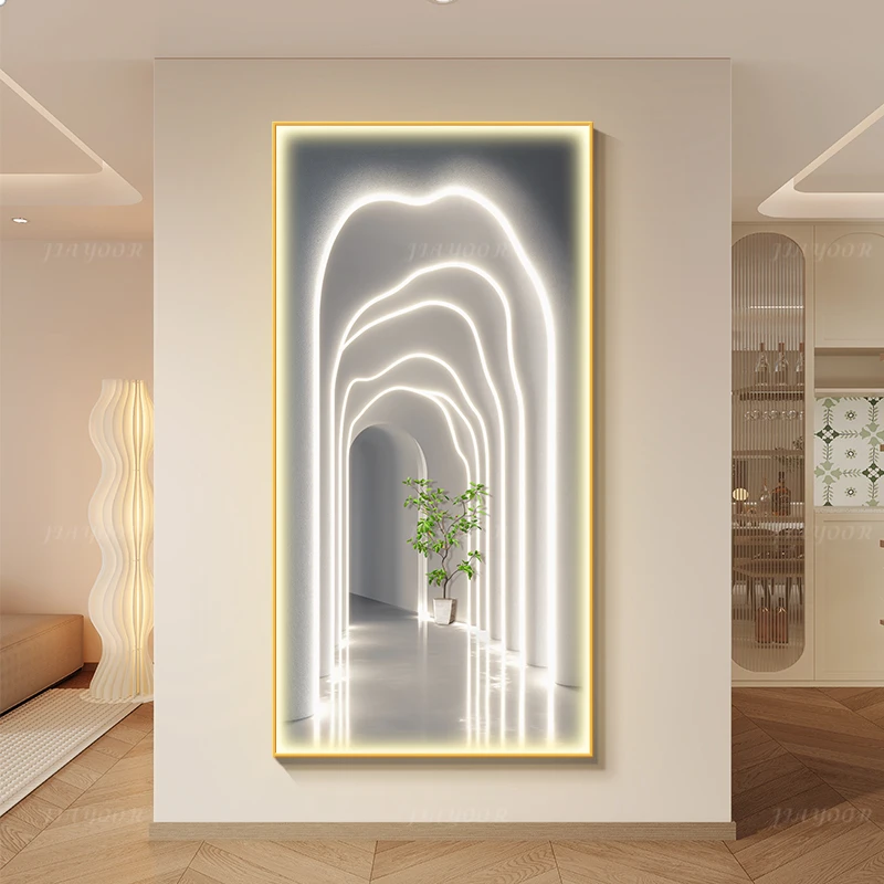 Space Extension LED Decorative Painting Geometric Light And Shadow Home Decoration Living Room Bedroom Corridor Mural Light
