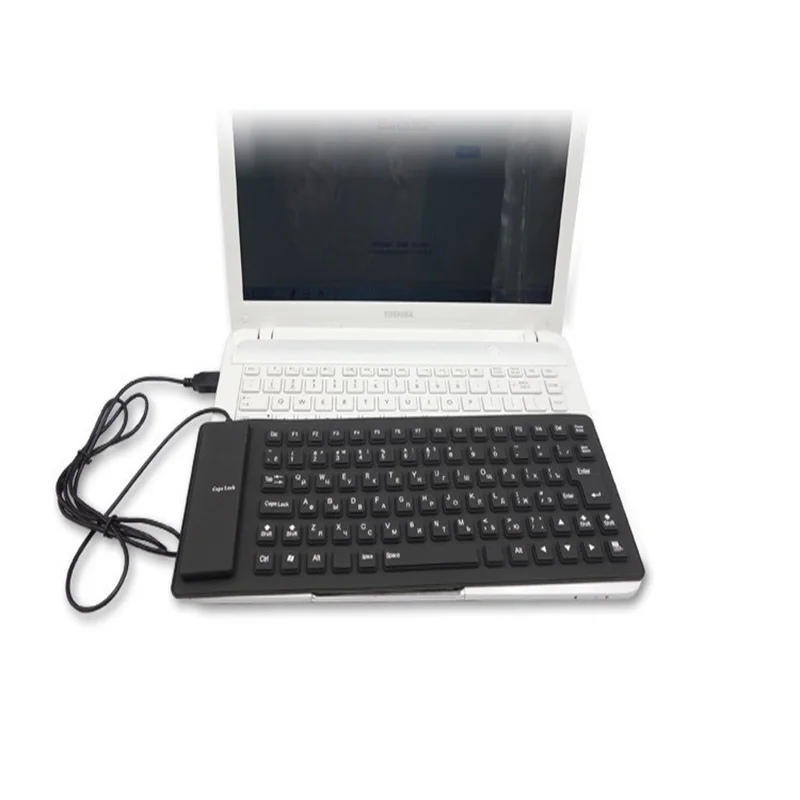 85 Key Russian Letters Engglish Layout Wire USB Interface Silicon Rubber PC Folding Keyboard Teclado Waterproof Computer Laptop