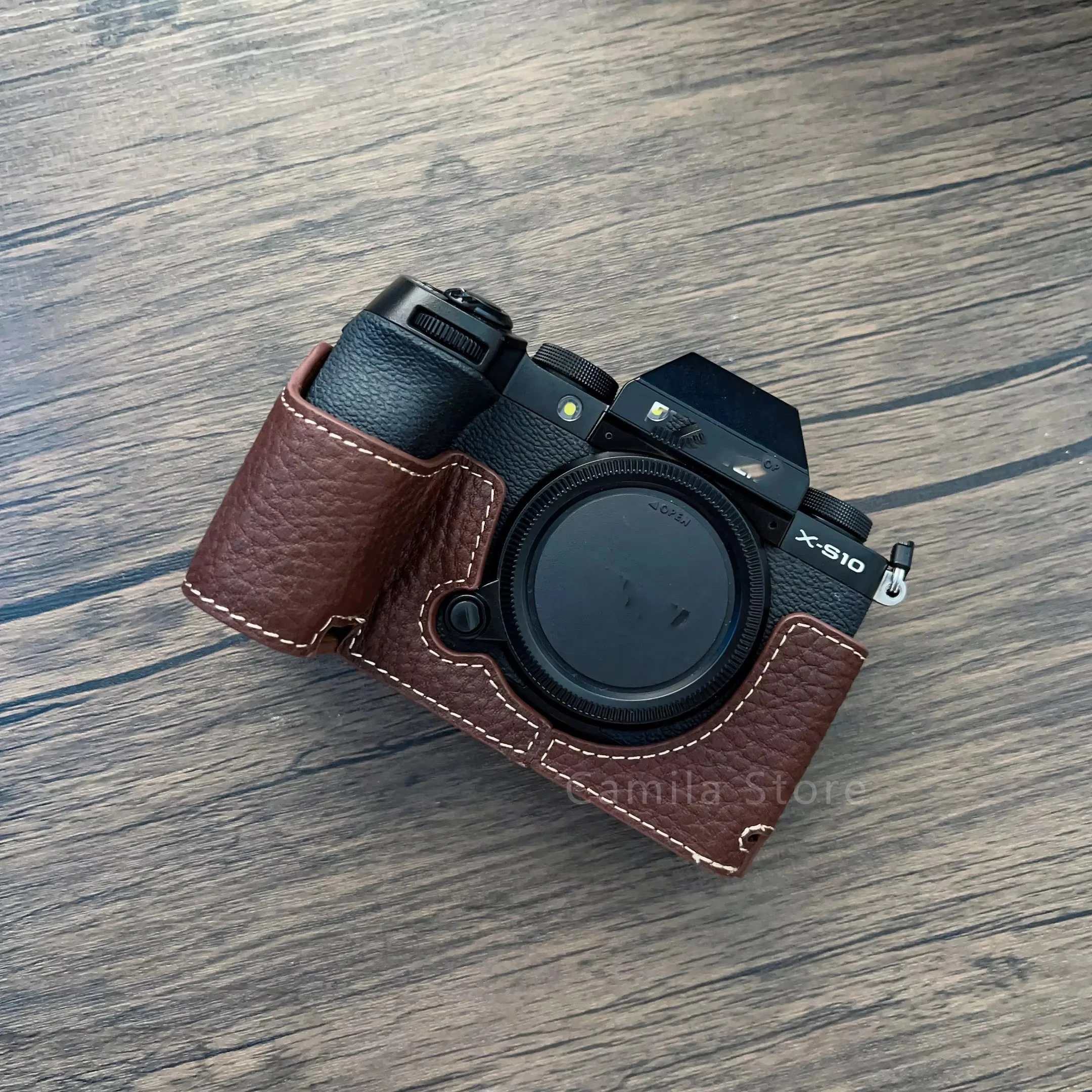 Hand Made Cowhide Genuine Leather Case Protective BOX for Fuji Fujifilm X-S10 XS10 Camera PU Bag Case Semi Base shell