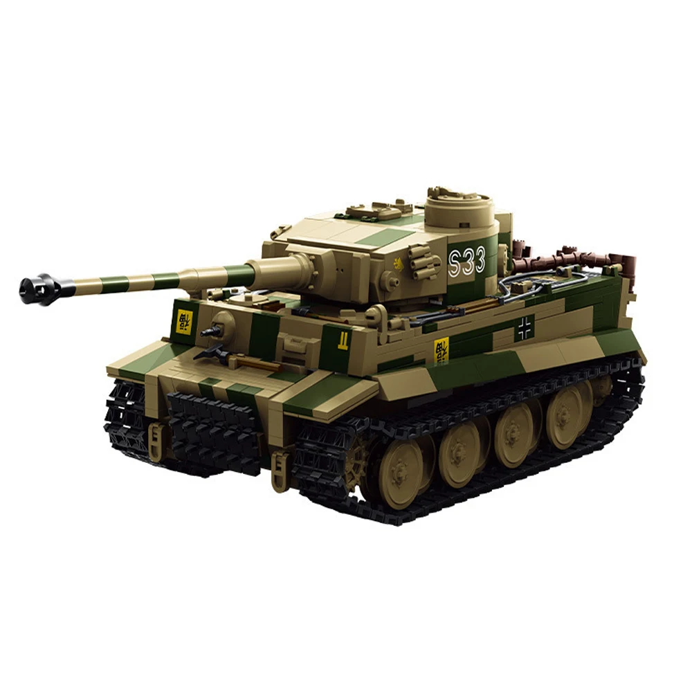 

IN STOCK MOC Ww2 Military Fuhu Tank PANZER VI TIGER S33 Building Blocks Bricks Assembling Model Toys for Children Birthday Gift