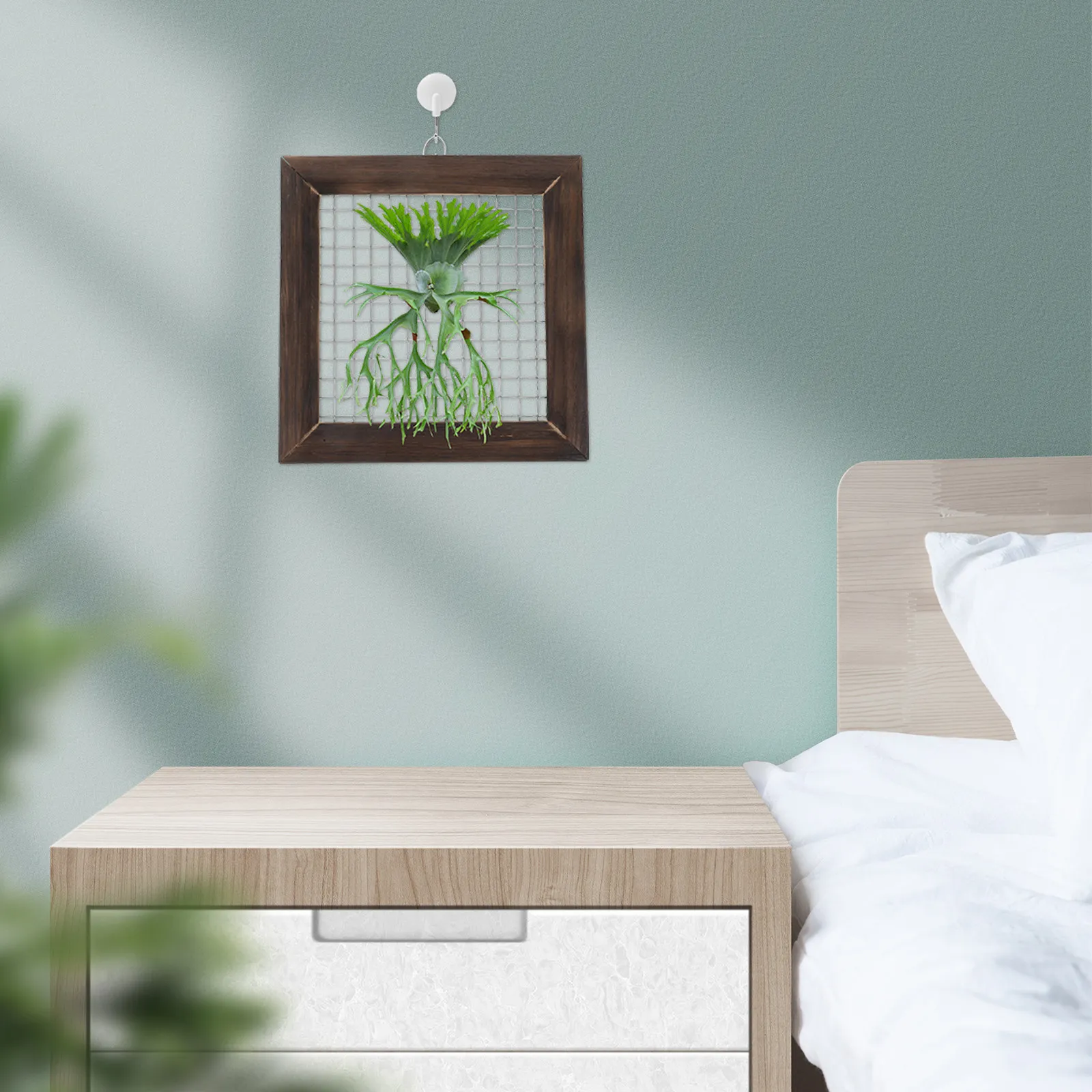 Solid Wood Staghorn Fern Mounting Kit Wall Mounted Planter Frame Hanging Air Plant Holder Indoor Vertical Garden Decor Balcony