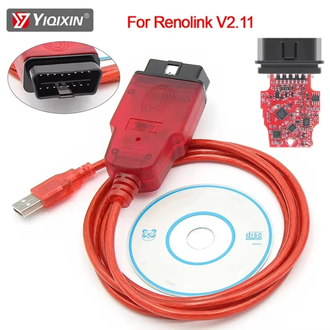 Диагностический Кабель Renolink V2.11 OBD2 Для Renault: Сброс Подушек Безопасности, Кодирование Ключей