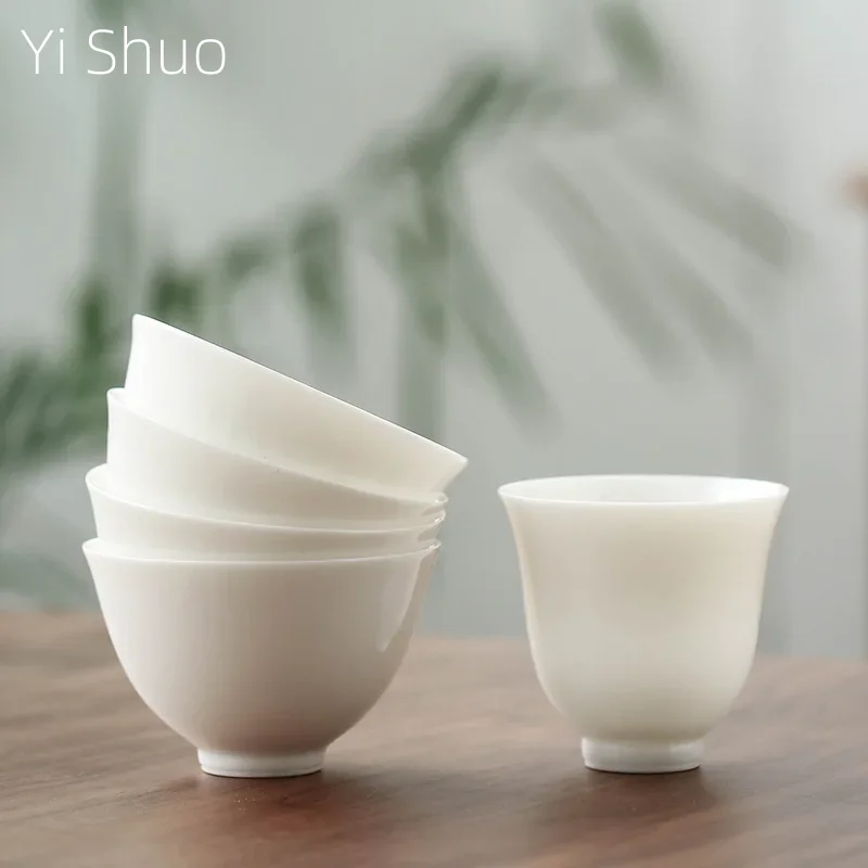 Whiteware kubek do herbaty Handmade cienka opona filiżanka zapach zapachowy kubek mistrzowski puchar ceramiczna herbata Kung Fu kubek do herbaty mała miseczka na herbatę filiżanki