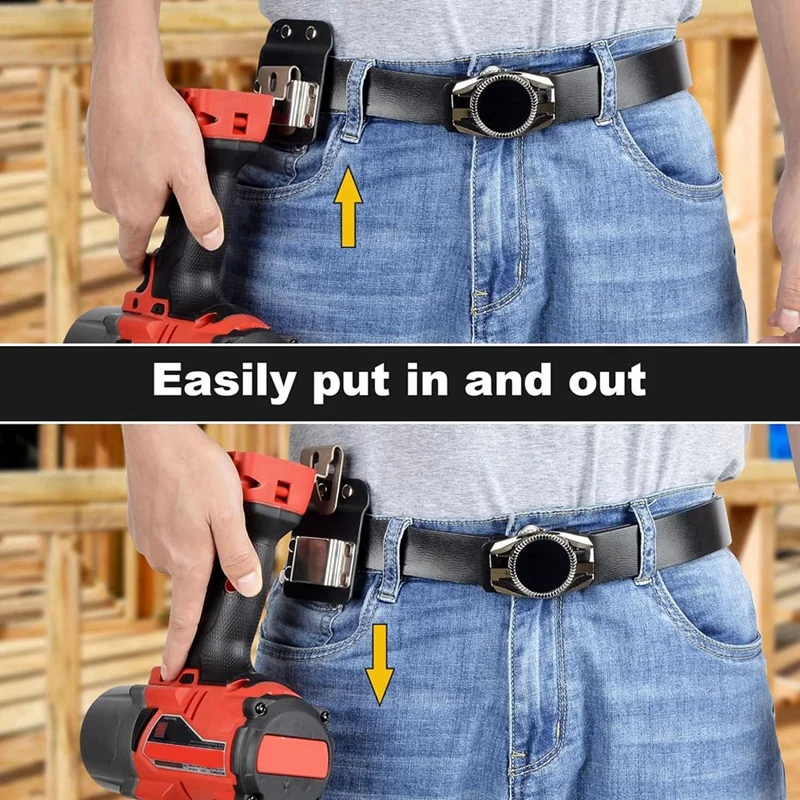 Low-Profile Drill Belt Clip For Cordless Drill,Heavy-Duty Drill Belt Holder Hook Clip For Impact Driver,Up To 2Inch Belt