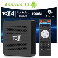 UGOOS TOX4 TV Box Android 13 RK3528 2.4G 5G Dual Wifi BT5.0 4K USB3.0 4GB 32GB 1000M Set Top Box Medai Player