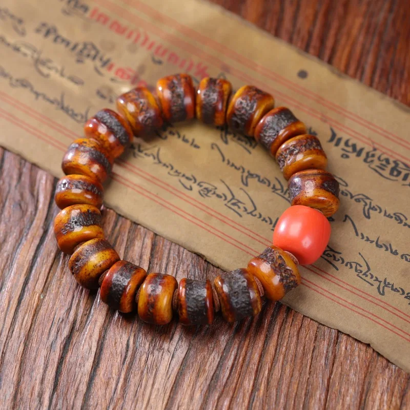 Tibetan-style aged cow bone DIY multi-bead bracelet