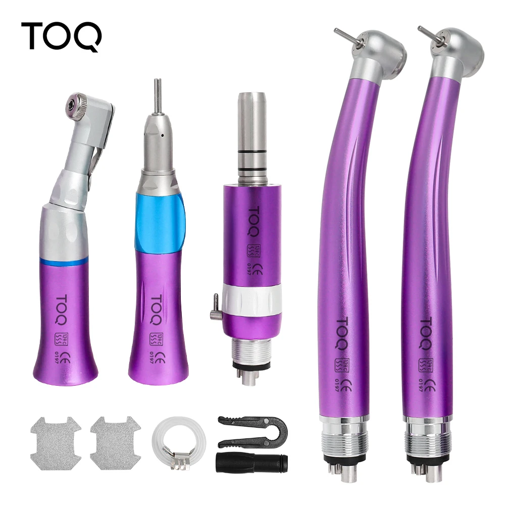 Kit de pieza de mano Dental de alta y baja velocidad, turbina de aire de contraángulo recto, 2/4 orificios, compatible con Pana Max M4/B2, conjunto completo