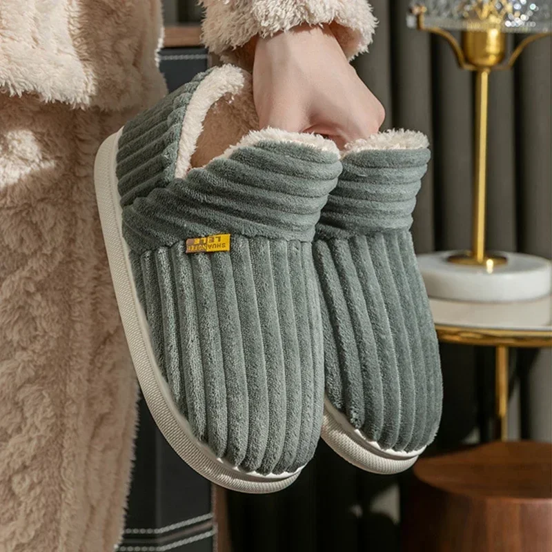 Women Shoes House Shoe for Men Outdoor Fur Warm Antiskid Shoes Winter Fluffy Ladies Shoes Casual Ankle Women Slippers