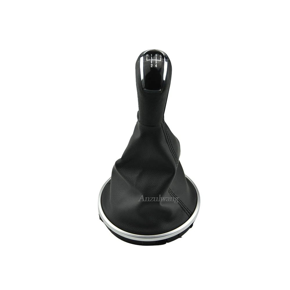 For Skoda Fabia 2 2007-2010/Roomster 2006-2010 New 5 Speed Gear Shift Knob With Leather Gaiter Boot Cover