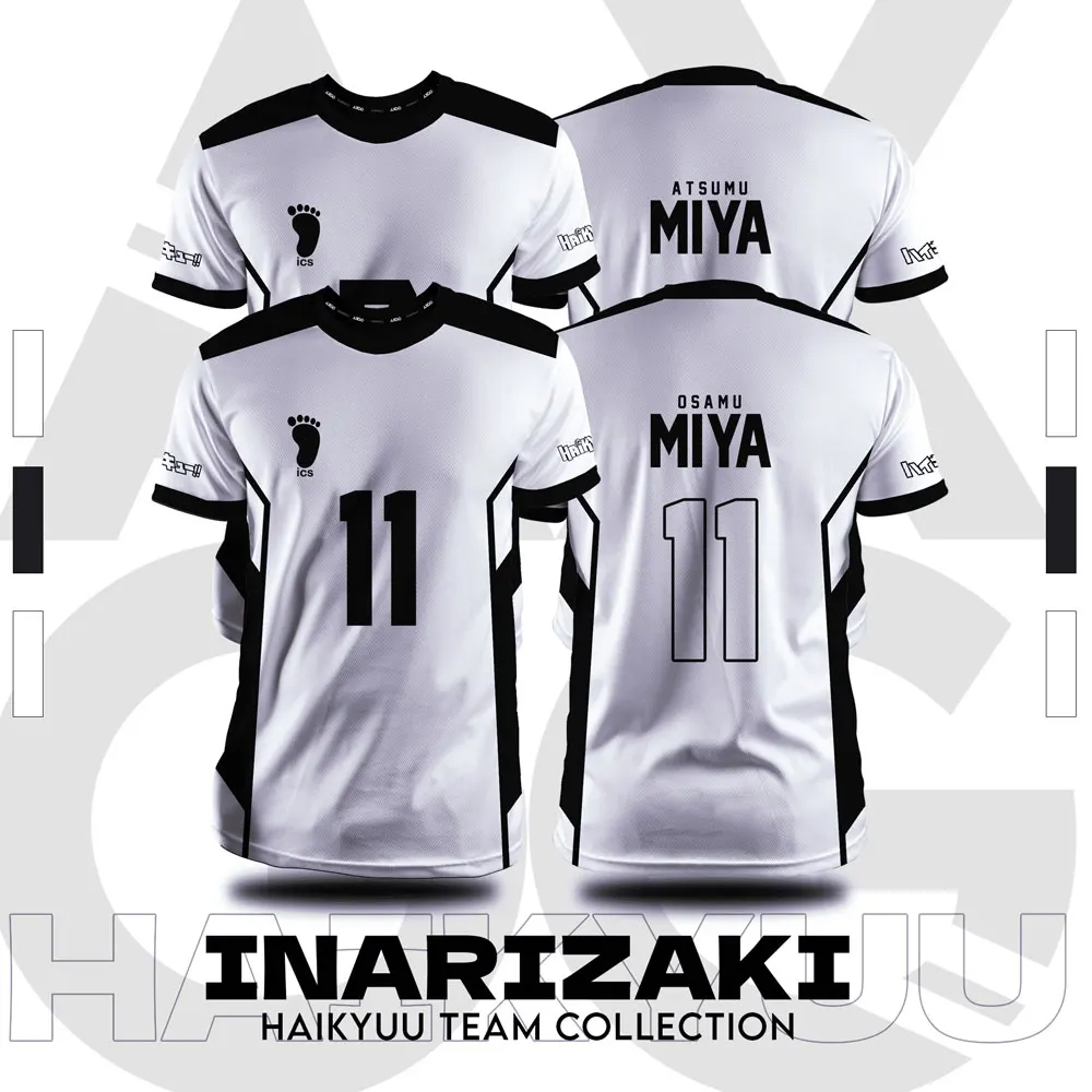 Haikyuu Inarizaki White Cartoon Anime Cosplay Men Jersey Summer Short Sleeve Children Tee Tops 2024 Fashion Women T-shirt