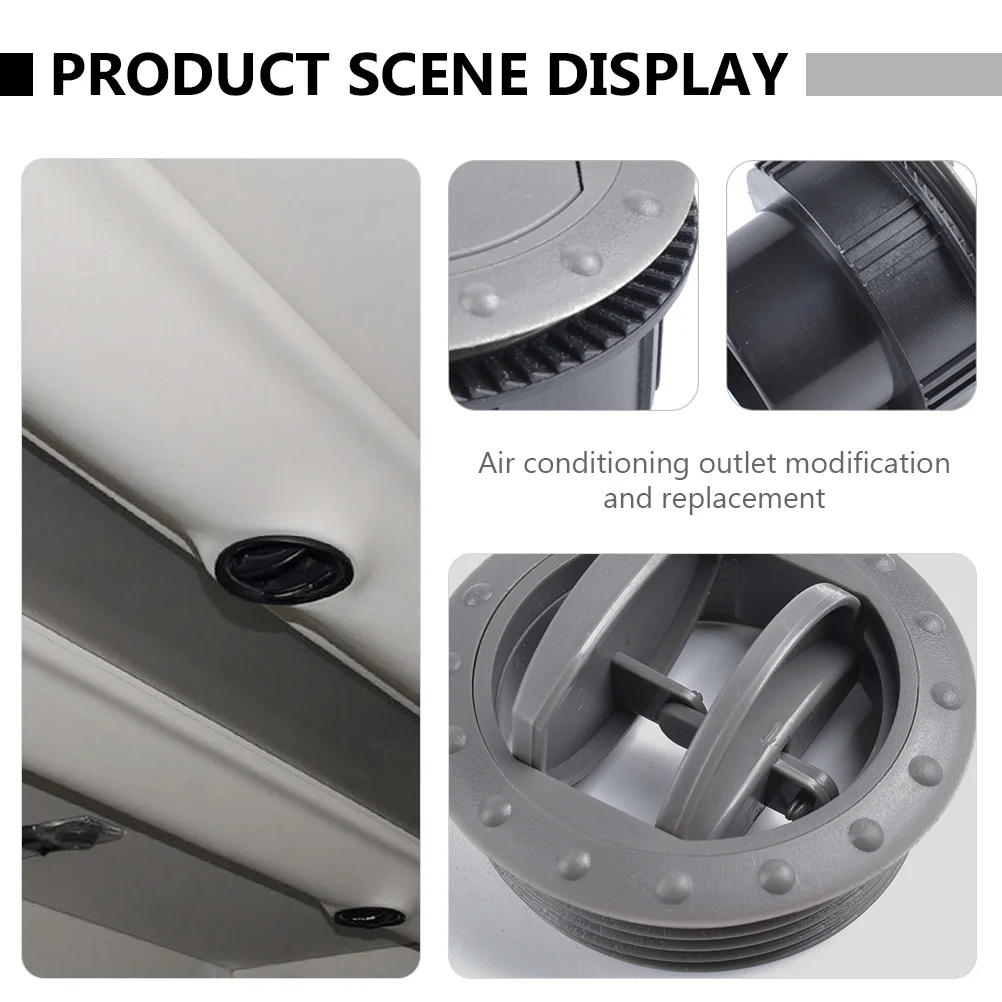 

2Pcs Round Air Conditioning Vent for Bus Durable ABS Material Adjustable Fan Blades Rv Air Conditioning Deflector