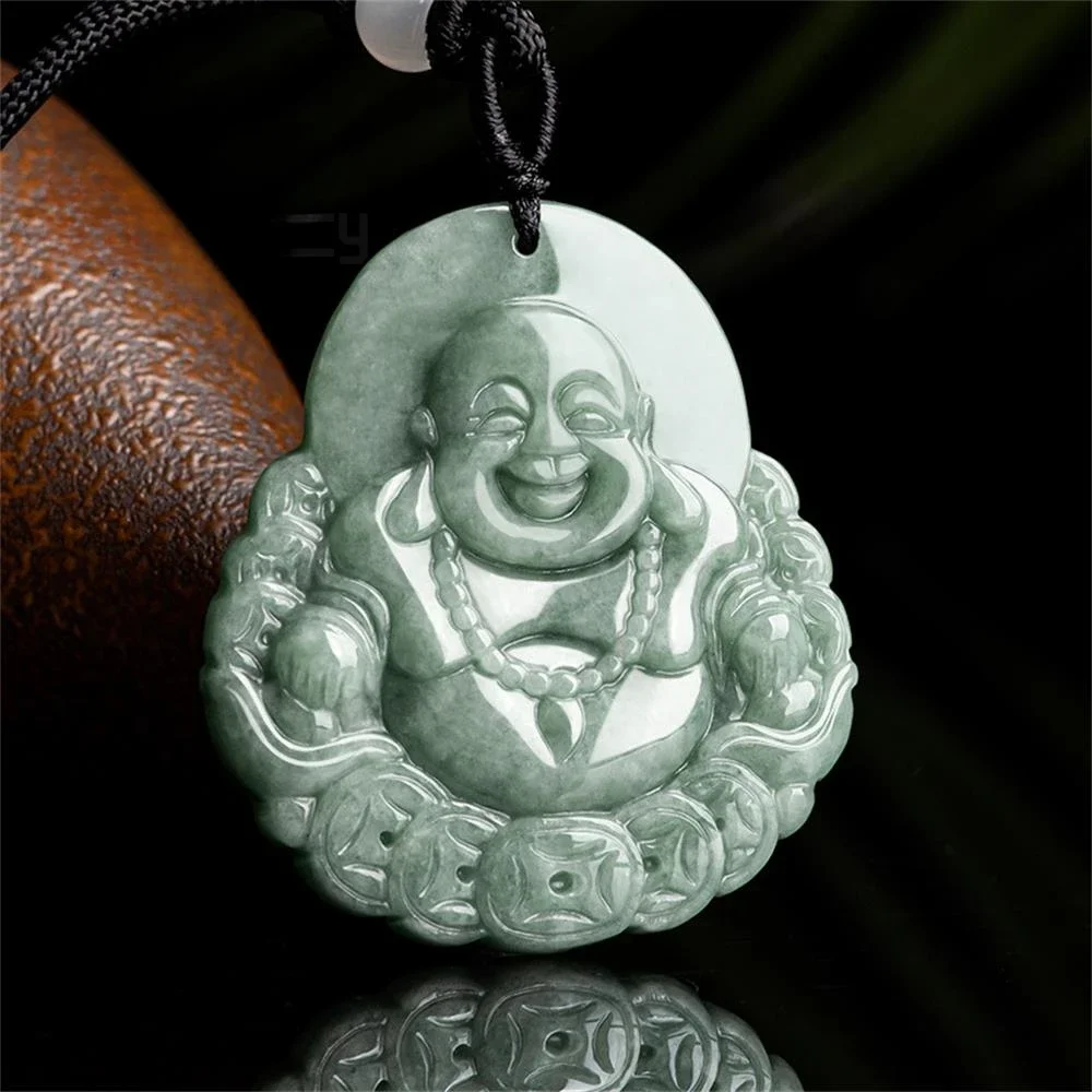 Natural Gemstone Jade Recruitment Buddha Maitreya Pendant Charm Fashion Men and Women Amulet Jewelry Luxury Holiday Gifts