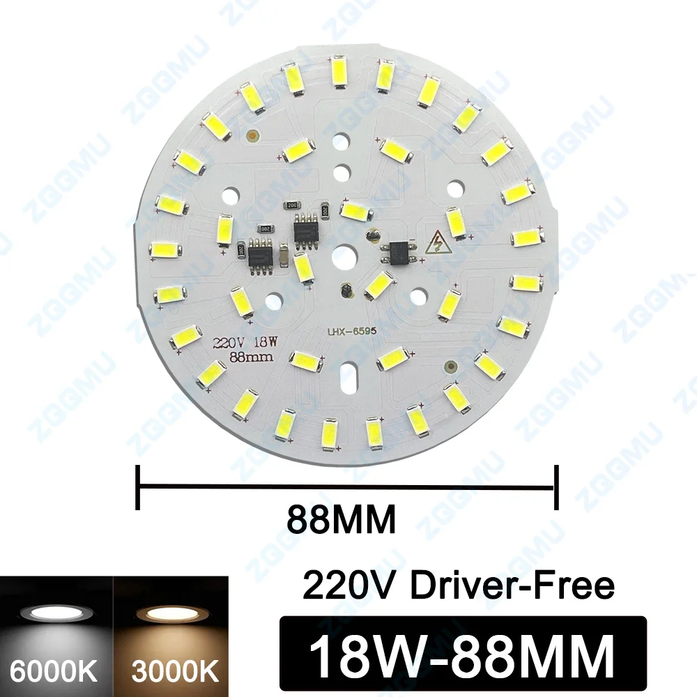 Imagem -03 - Chip de Downlight Led 5w 7w 12w 15w 18w 24w Smd 2835 Contas de Lâmpada Redondas ac 220v-refletor de Iluminação de Chip Downlight sem Driver