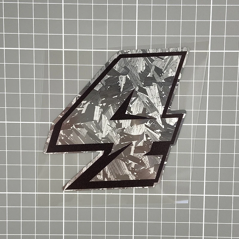 1PC Silber Carbon Faser Vinyl Anzahl Motorrad Aufkleber Wasserdicht DlY Helm Frontscheibe Kraftstoff Tank Roller Vinyl Aufkleber