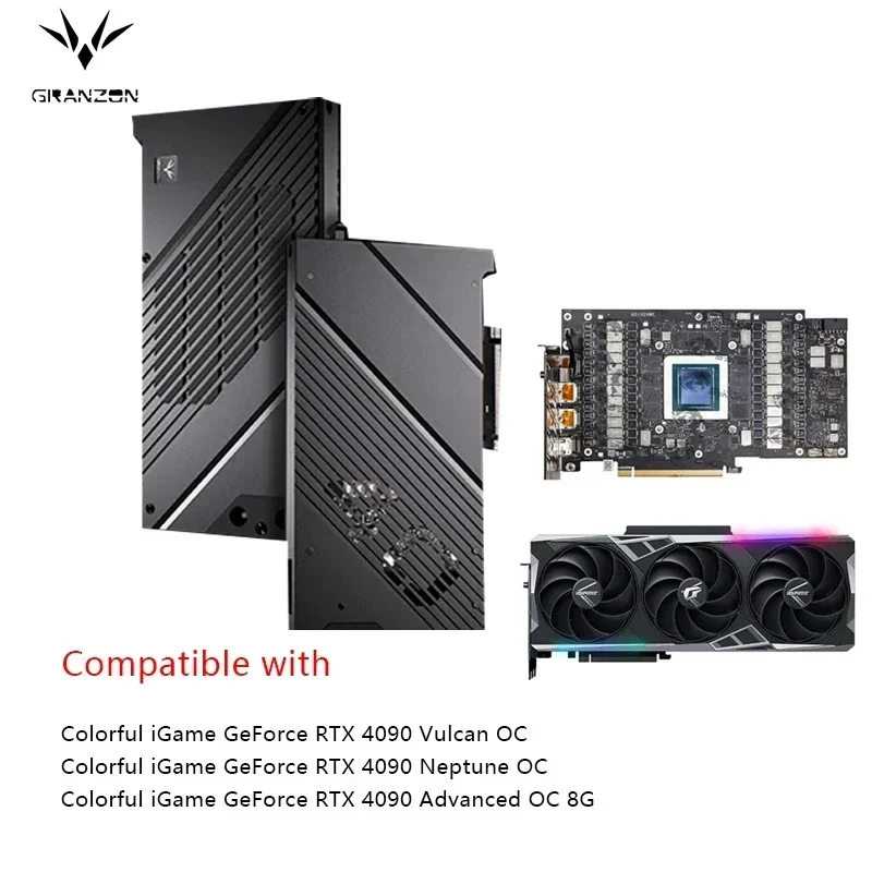 Granzon Water Block for Colorful IGame GeForce RTX 4090 Vulcan / Neptune OC GPU Card /Full Cover Design GBN-IG4090VXOC