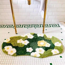 Tufting Moss Bedroom Rug Bathroom Mat Soft Meadow Plants Living Room Carpet Bedside Floor Pad Doormat Tidy Aesthetic Home Decor