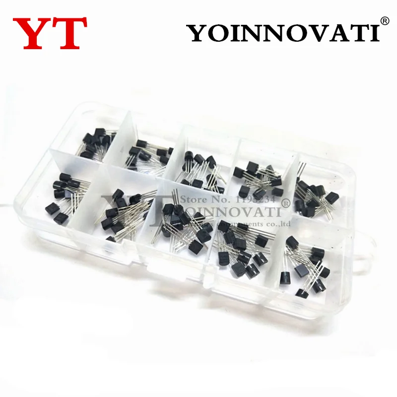 10 value 100pcs Transistor TO-92 Box Kit S9012 S9013 S9015 S8050 S8550 5551 TL431 2222 C1815 3906