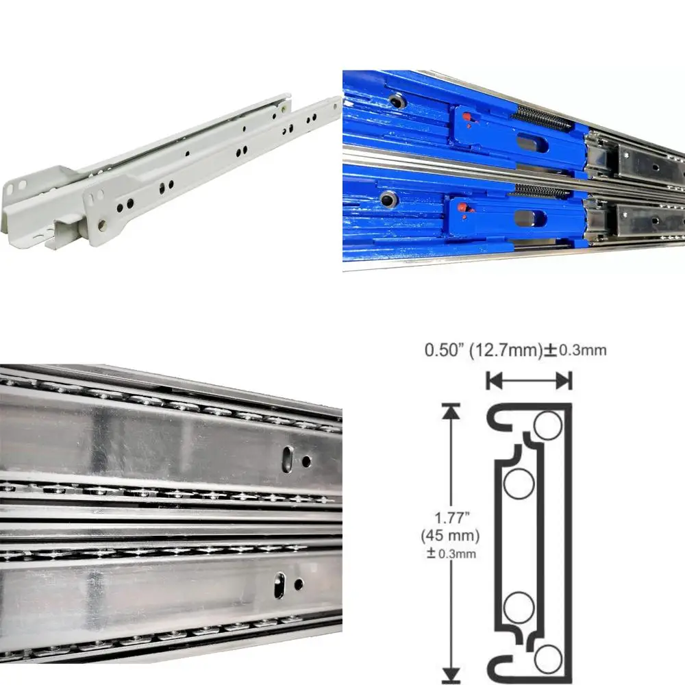 

12-дюймовые белые направляющие для ящиков в европейском стиле, роликовая система с нижним креплением для 25 пар шкафов