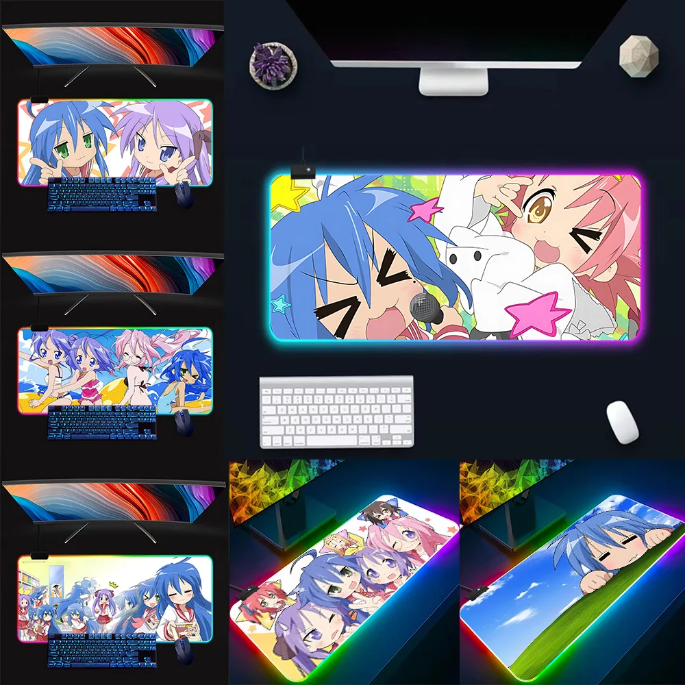 

Коврик для мыши lucky star konata izumi, игровой резиновый коврик для мыши, игровой компьютер