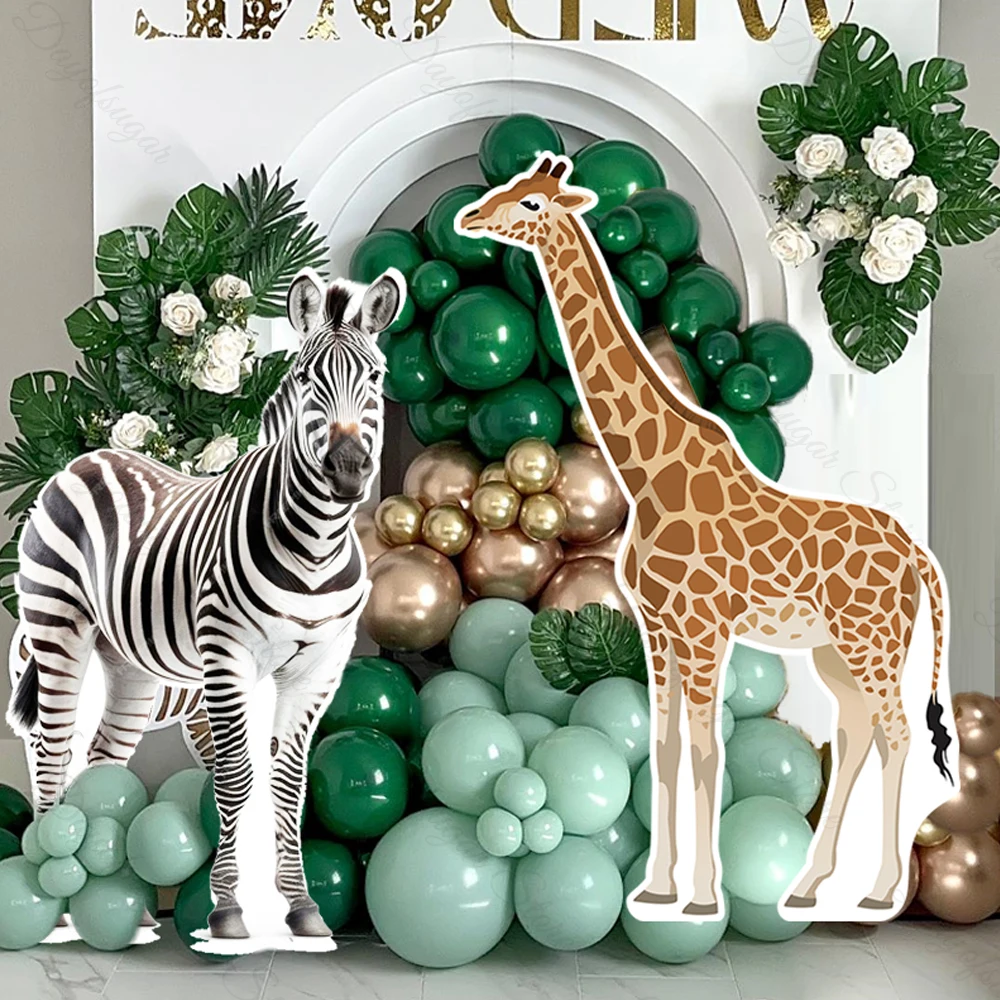 

Вырез в виде жирафа и зебры, мозаичная доска, Высота 18/36 дюймов, вырез в виде зебры, жирафа, для джунглей, сафари, украшение для дня рождения, праздника для будущей мамы