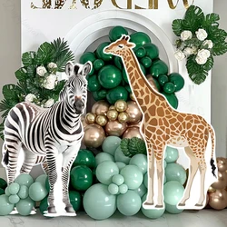 Giraffe Zebra Cutout Mosaic Board 18/36Inch Height Zebra Giraffe Cutout for Jungle Safari Animal Birthday Baby Shower Decoration