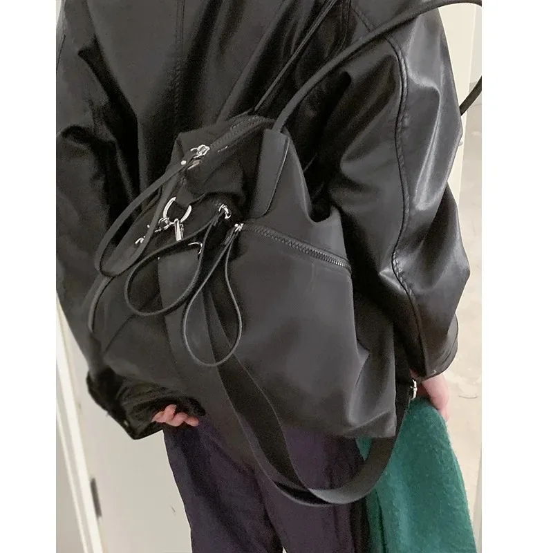 

Повседневная парусиновая нейлоновая большая сумка, женская большая сумка через плечо Capaci, винтажная однотонная сумка для покупок с мягкой ручкой