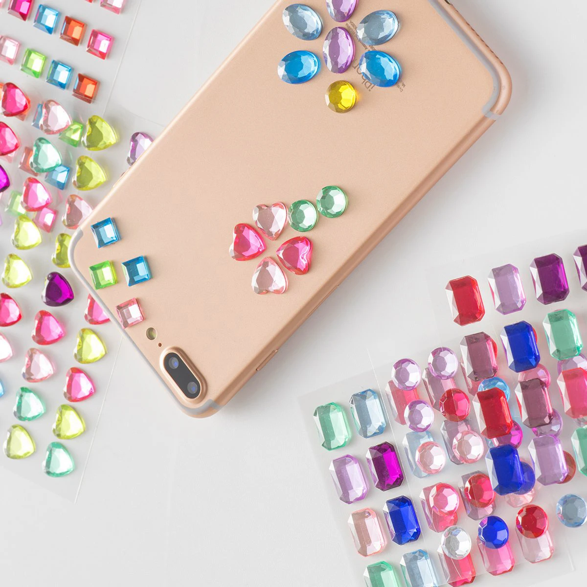 

15 Sheets Rhinestone Stickers Crystal Gems Craft Supplies Self Adhesive Assorted Shapes Decorations Bright Acrylic Storage Tools