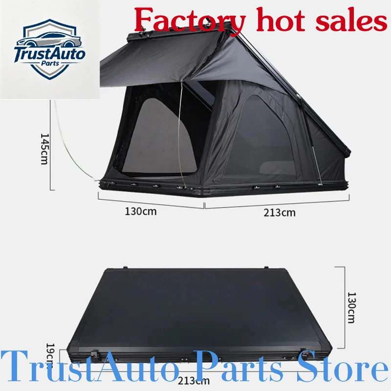 TrustAuto Parts Store Is Having A Hot Sale HOTO Rise RTT Aluminum Hard Clamshell Rooftop Tent -4 Person Heavy Outdoor Ca