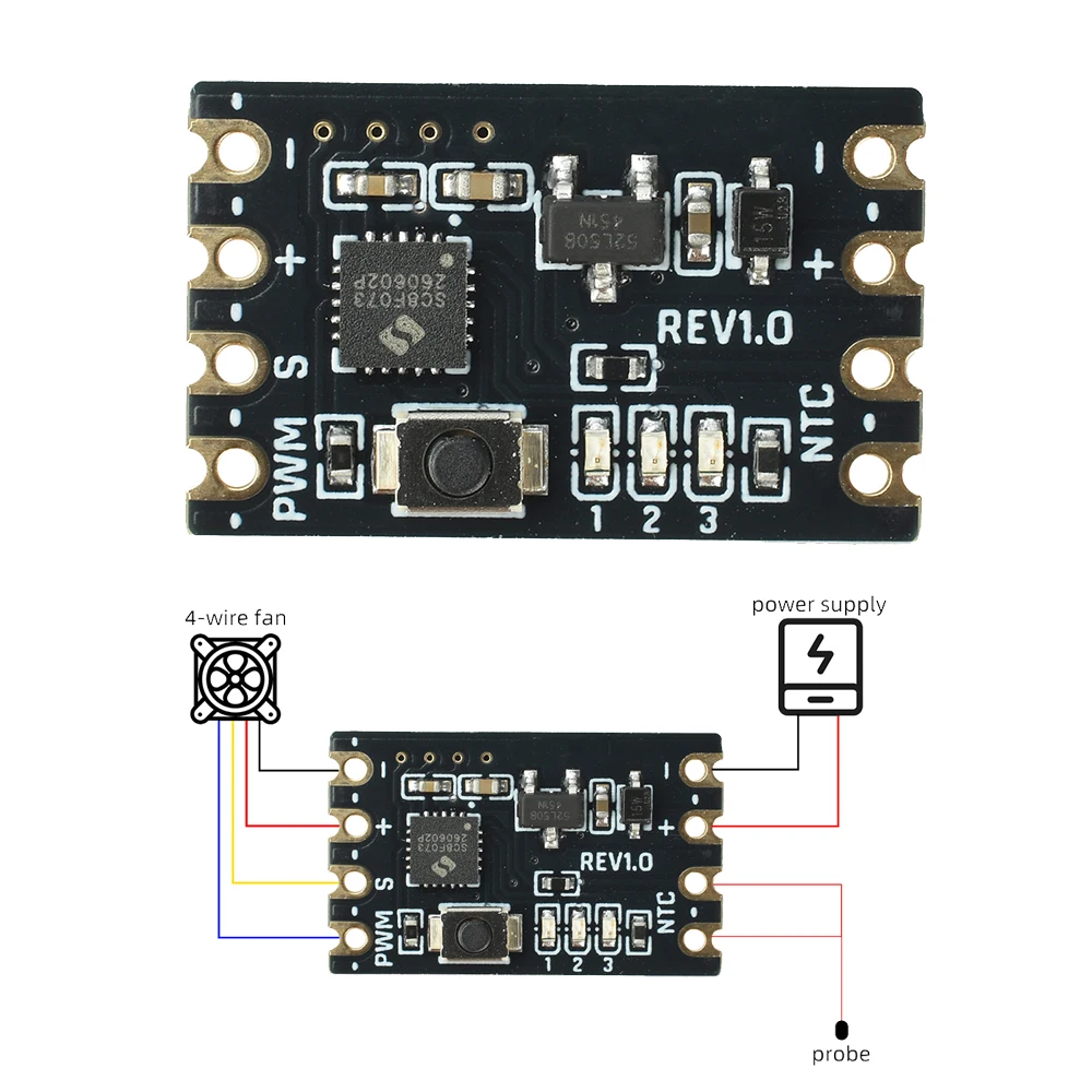 Mini 4-Draht PWM Lüfter-Temperaturregler DC 5-15V Mikro Automatisches Drehzahlregelungsmodul für Router CPU-Kühlkörper