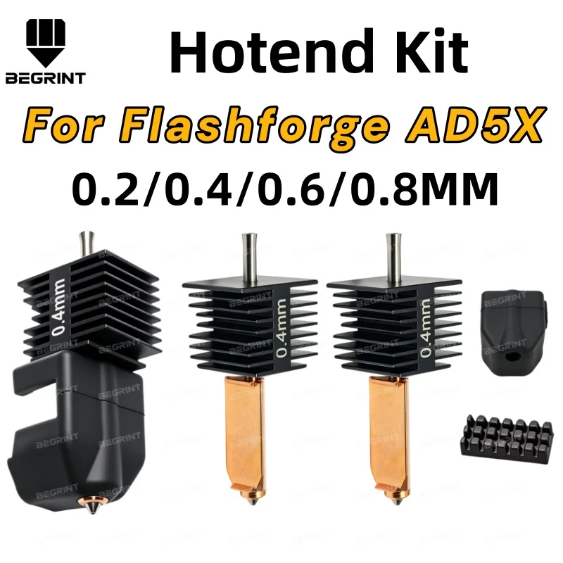 One-Piece Bimetal Nozzle Hotend Kit for Flashforge AD5X High Thermal Conductivity Wear Resistant Clog-Free 3D Printer Parts